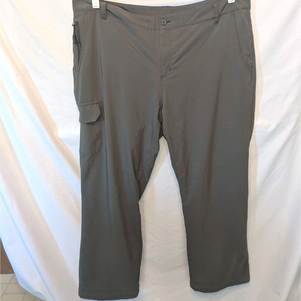 Eddie Bauer Green Fleece Lined Outdoor Hiking Tech Cargo Pants Womens Sz 18